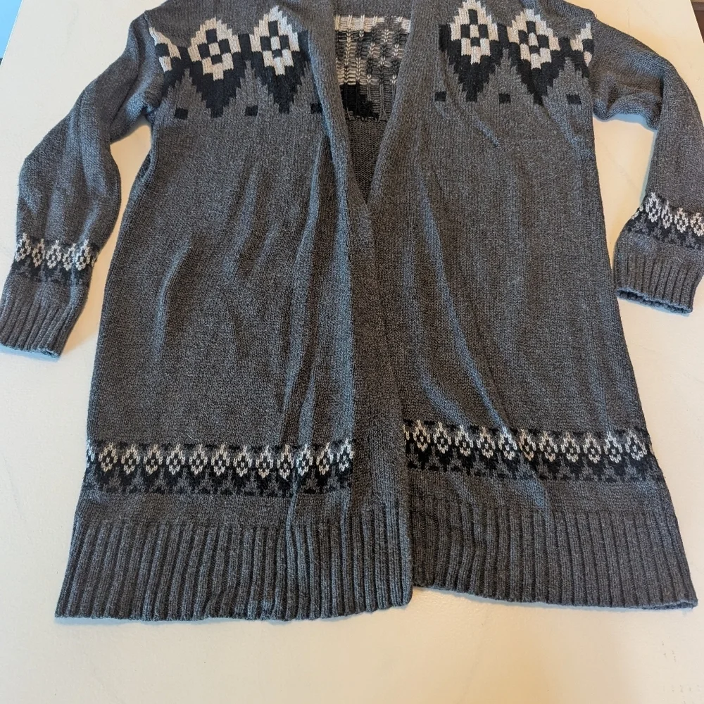 The Limited Women's Charcoal Geometric Cardigan, Size Medium